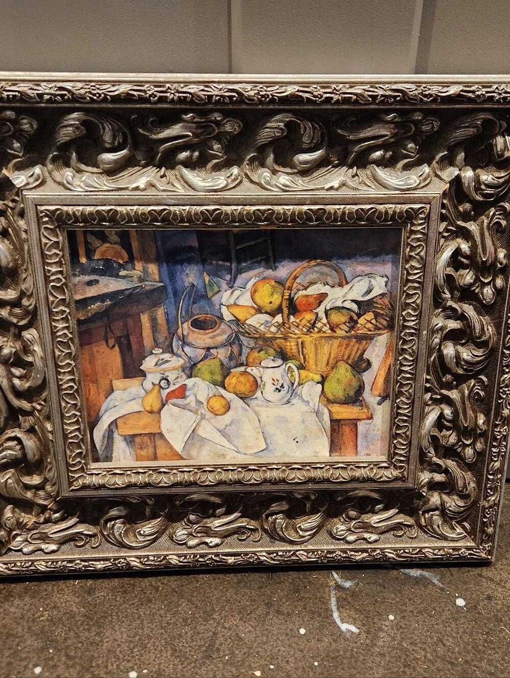 Paul Cézanne's famous post-impressionist masterpiece The Kitchen Table  15x17